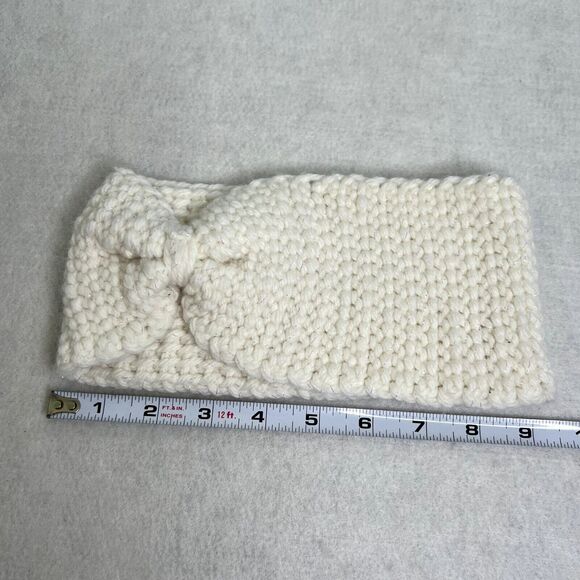 White Sparkle Knit Ear Warmer Headband - Picture 4 of 4